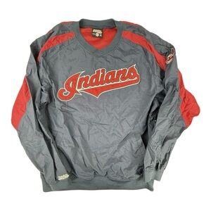 Cleveland Indians Vtg Stitches Windbreaker Jacket Side Zip Chief Wahoo